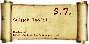 Sulyok Teofil névjegykártya